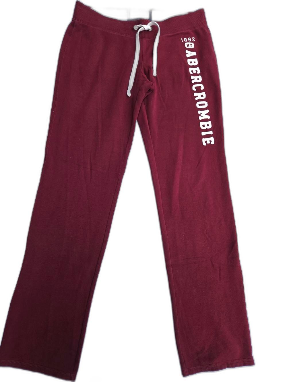Vintage Abercrombie & Fitch Y2K Burgundy Spellout Sweatpants Medium